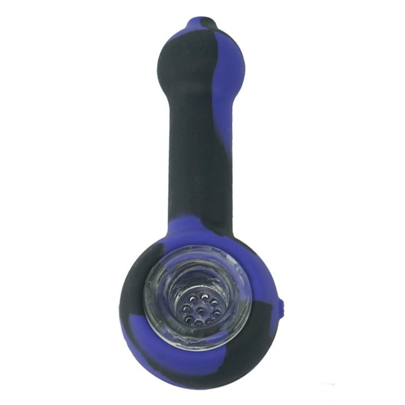 Silicone Oil Burner Pipes Colorful Hand Pipe Shisha Hookah Smoking Pipe With Glass Bowl