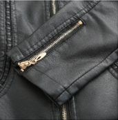 Large size standup collar PU leather women jacket womens leather jacket