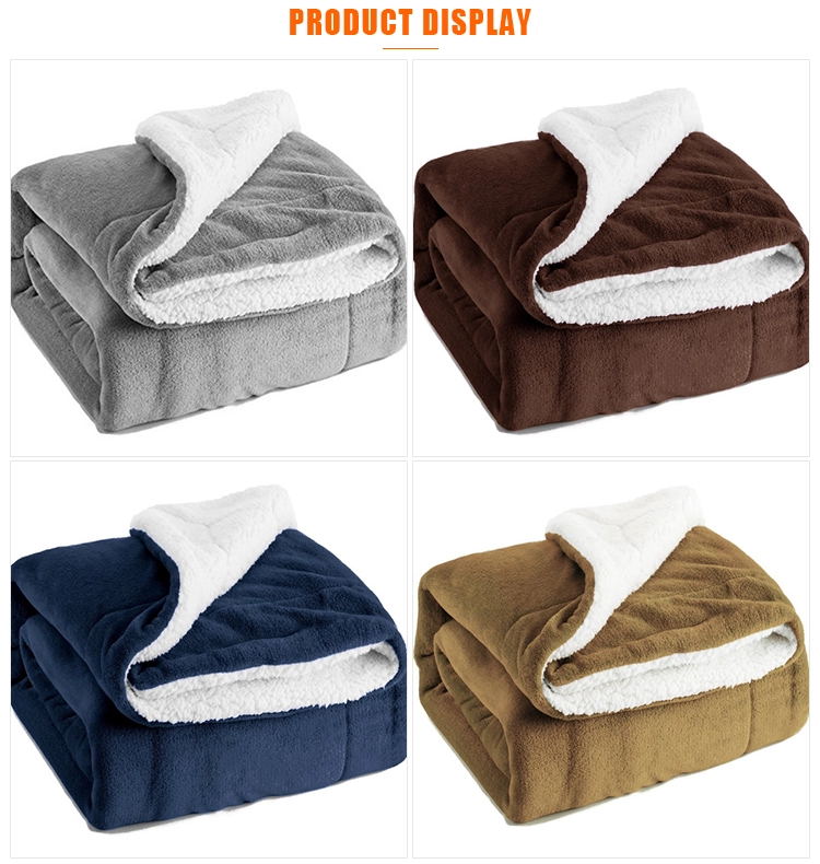 China Supplier Low Moq Cheap Different Color Soft Brown Sherpa Throw Coral Fleece Blanket