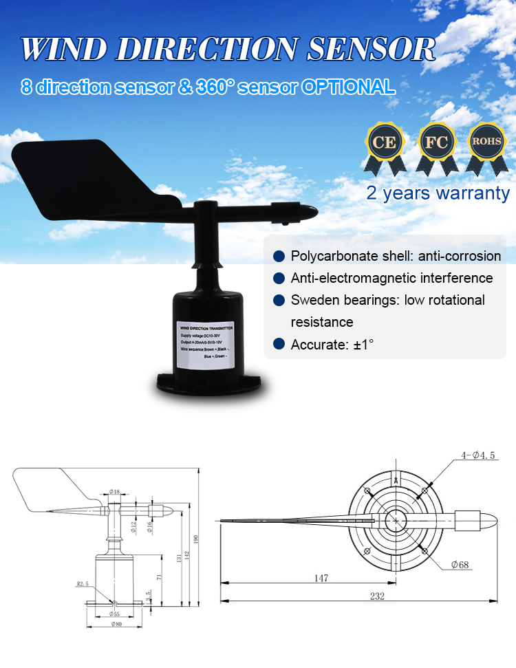 2019 High quality Weather station wind direction sensor