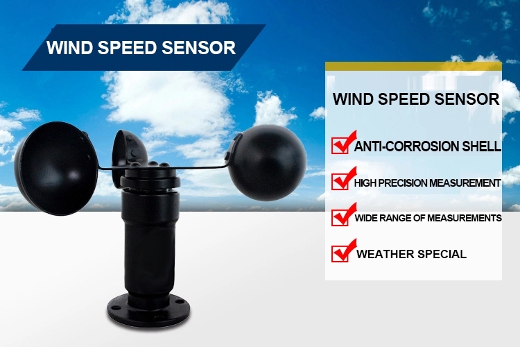 Rs485 Type 3 cup anemometer wind speed sensor made of alloy material