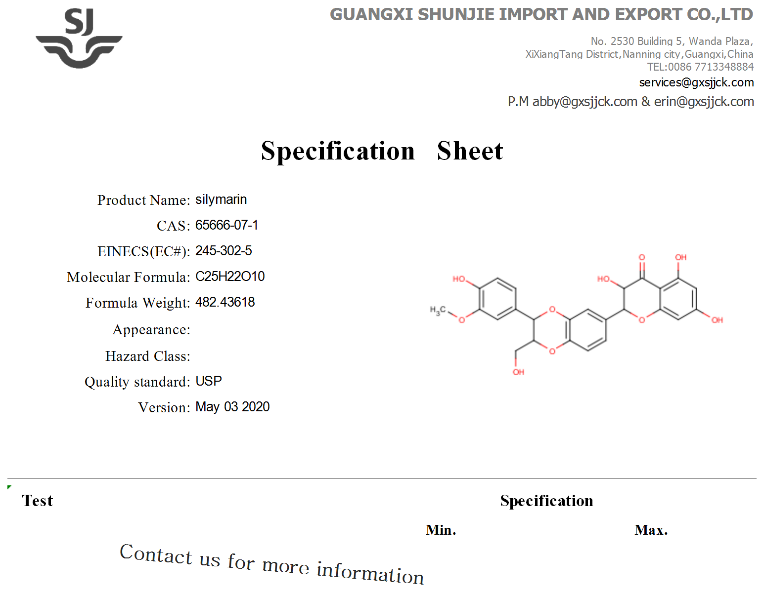 Milk Thistle Extract Silymarin CAS 65666071 with fast delivery