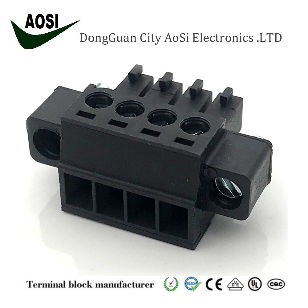 PCB plug in socket cable connector terminal block 35mm pitch female power connector with screw hole 30A UL EC381VM