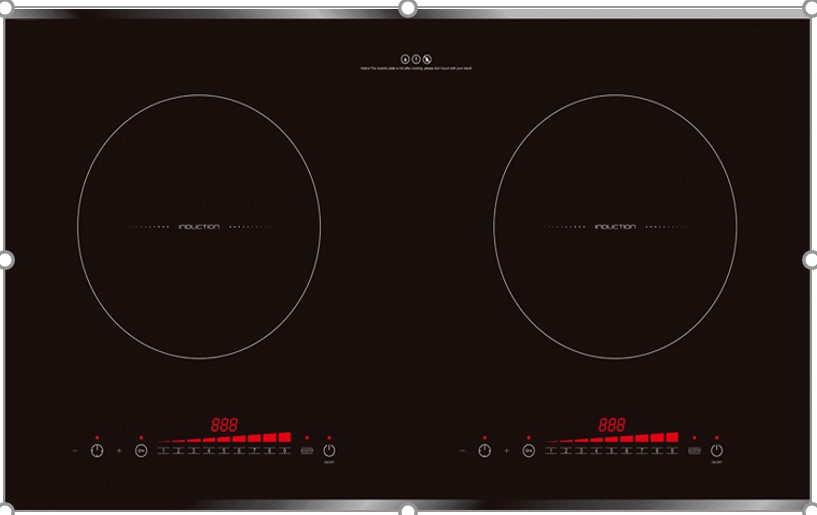 New Model Built in Double Burns Induction Cooker with Sliding Touch Controll