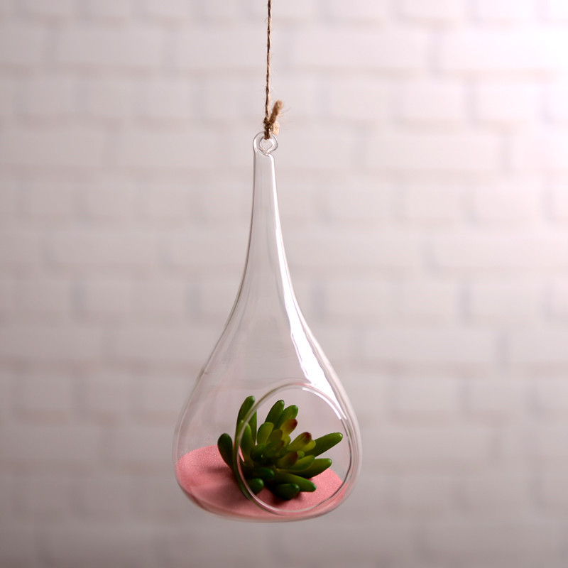 Hanging Glass Terrarium Vase Home Decoration Water Drop Shanged Hanging Wedding Decorative Glass Gift