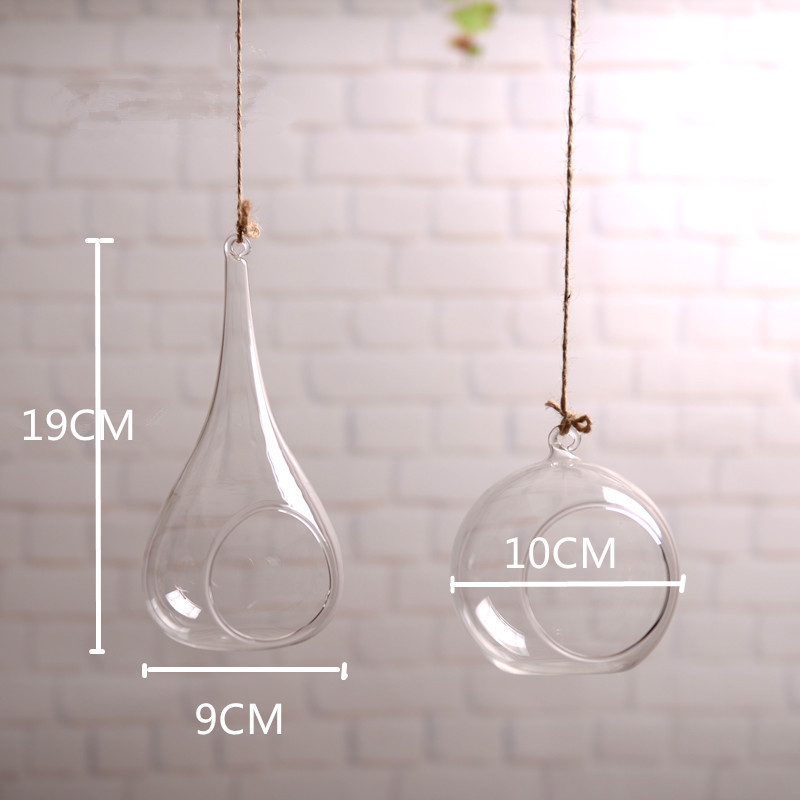 Hanging Glass Terrarium Vase Home Decoration Water Drop Shanged Hanging Wedding Decorative Glass Gift