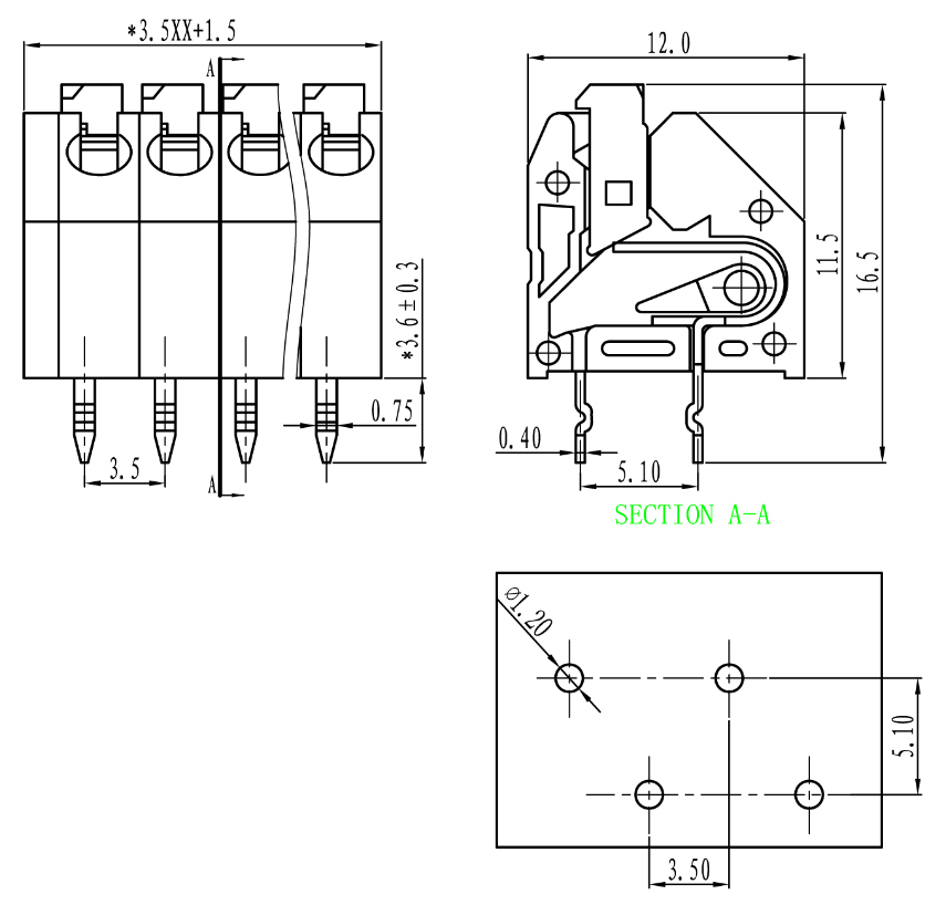 Russian Hot 250 terminal block for electronic ballasts 35mm pitch VDE UL CE Approved