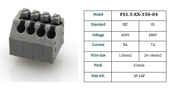 Russian Hot 250 terminal block for electronic ballasts 35mm pitch VDE UL CE Approved