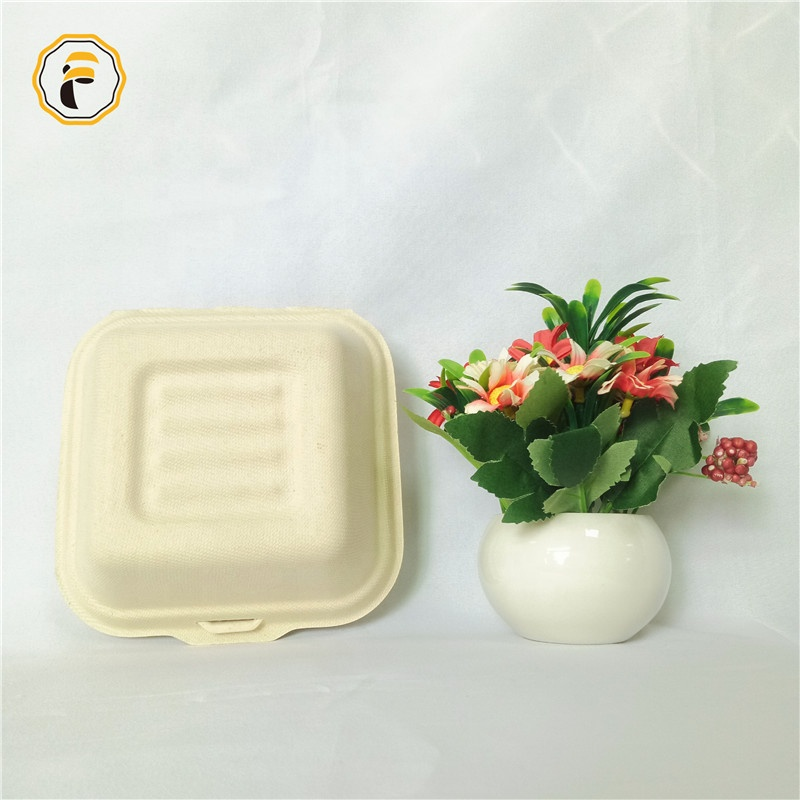 Factory outlet 85 inch Embossing leakproof Sugarcane bagasse food container box paper bento lunch box