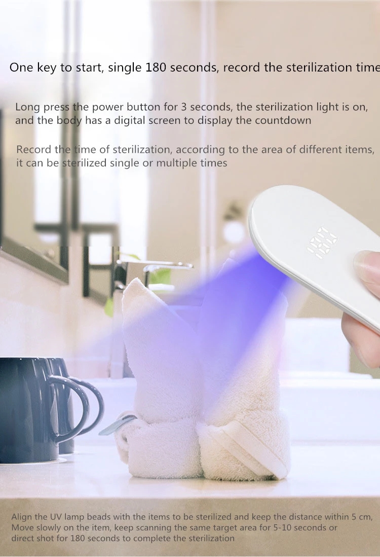 Handheld portable sterilization sterilizer led ultraviolet light streilizer uv disinfection stick