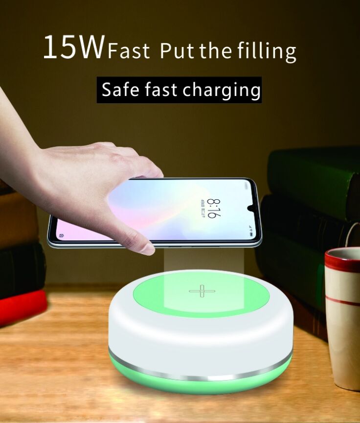Newest Popular Design Portable Wireless Charging Atmosphere Lamp Charging Pad Wireless Charger 15W Phone Quick Charger
