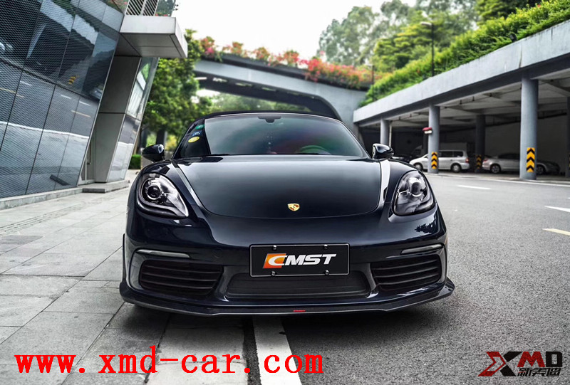 Carbon Fiber Body Kit Lip Chin Side Skirt Spolier for Porsche 718