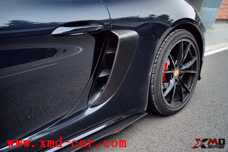 Carbon Fiber Body Kit Lip Chin Side Skirt Spolier for Porsche 718