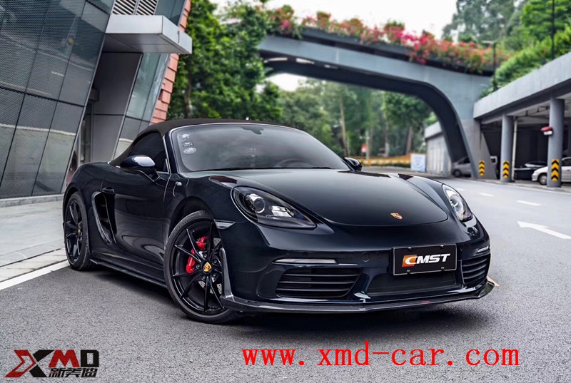 Carbon Fiber Body Kit Lip Chin Side Skirt Spolier for Porsche 718