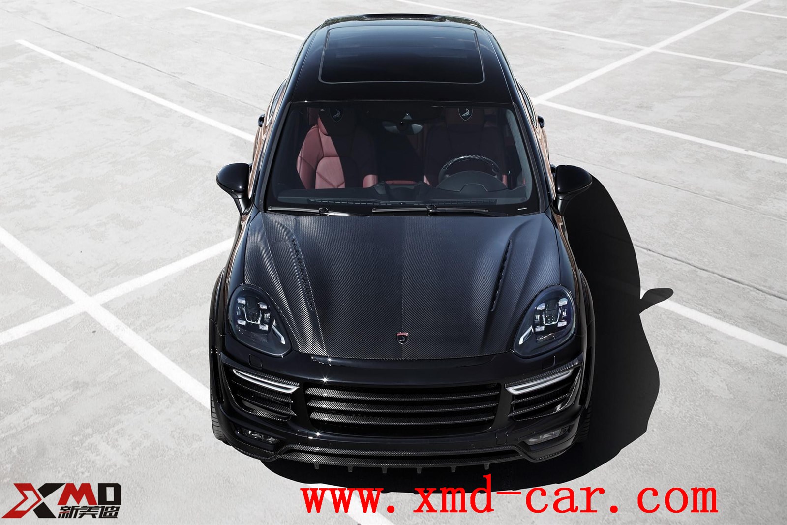 Carbon fiber Body Kit Bumper Lip Chin Spolier Hood Engine Cover Bonner Grille Fender for Porsche Cayenne 9Y0