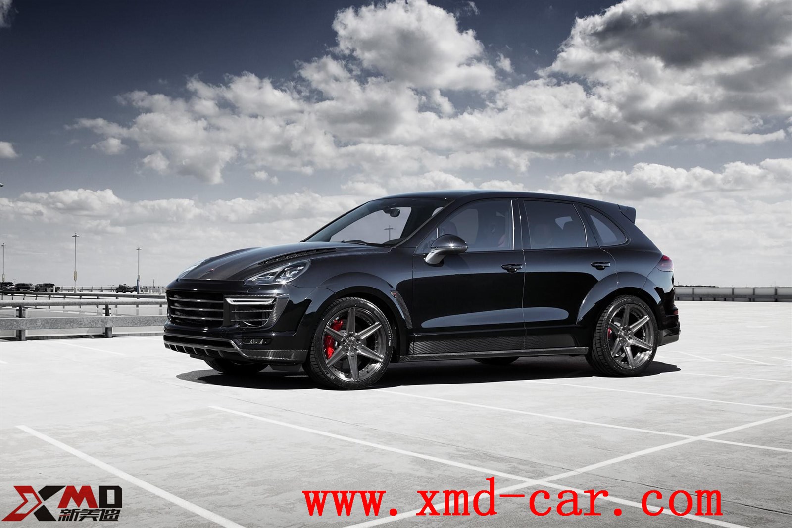 Carbon fiber Body Kit Bumper Lip Chin Spolier Hood Engine Cover Bonner Grille Fender for Porsche Cayenne 9Y0