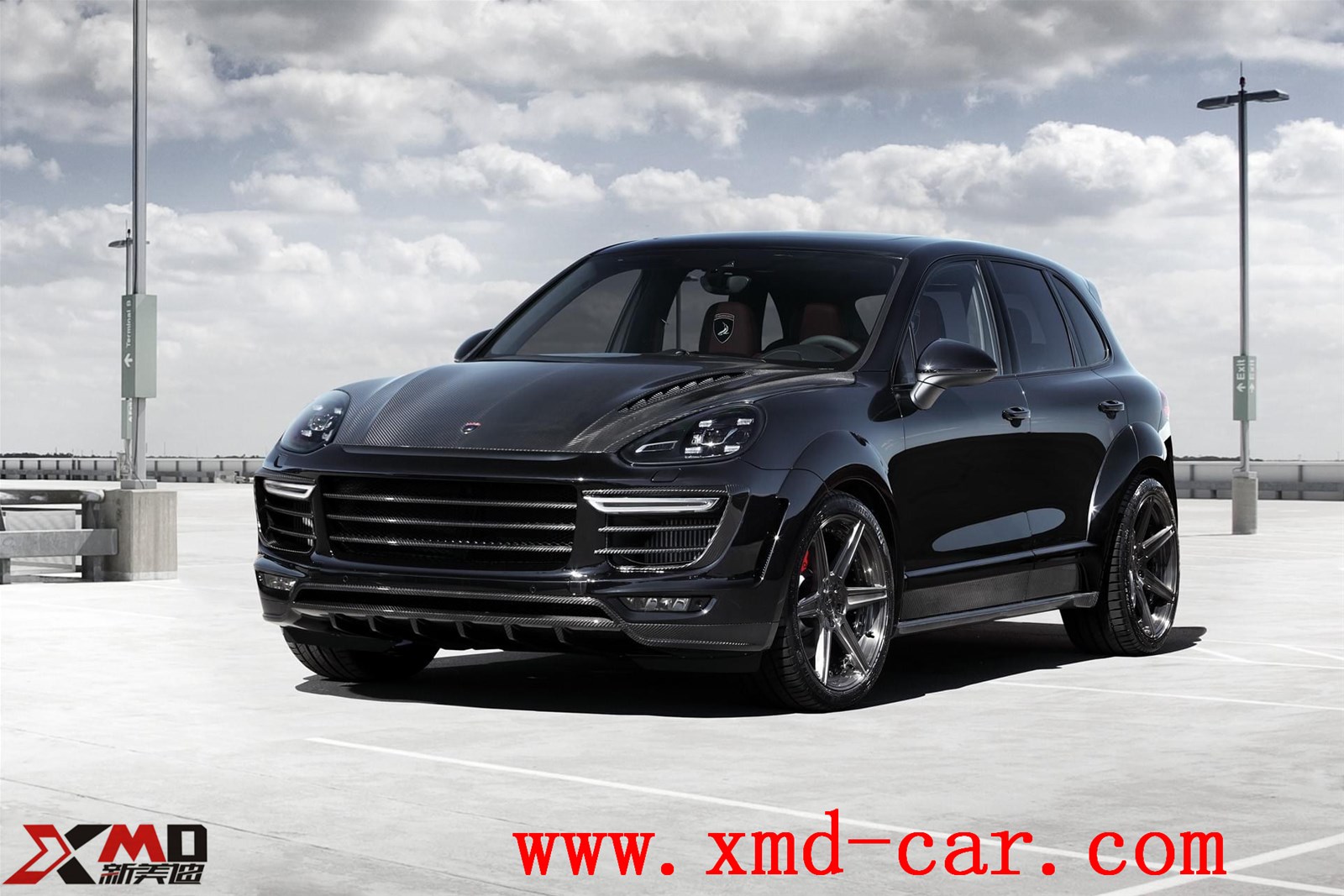 Carbon fiber Body Kit Bumper Lip Chin Spolier Hood Engine Cover Bonner Grille Fender for Porsche Cayenne 9Y0