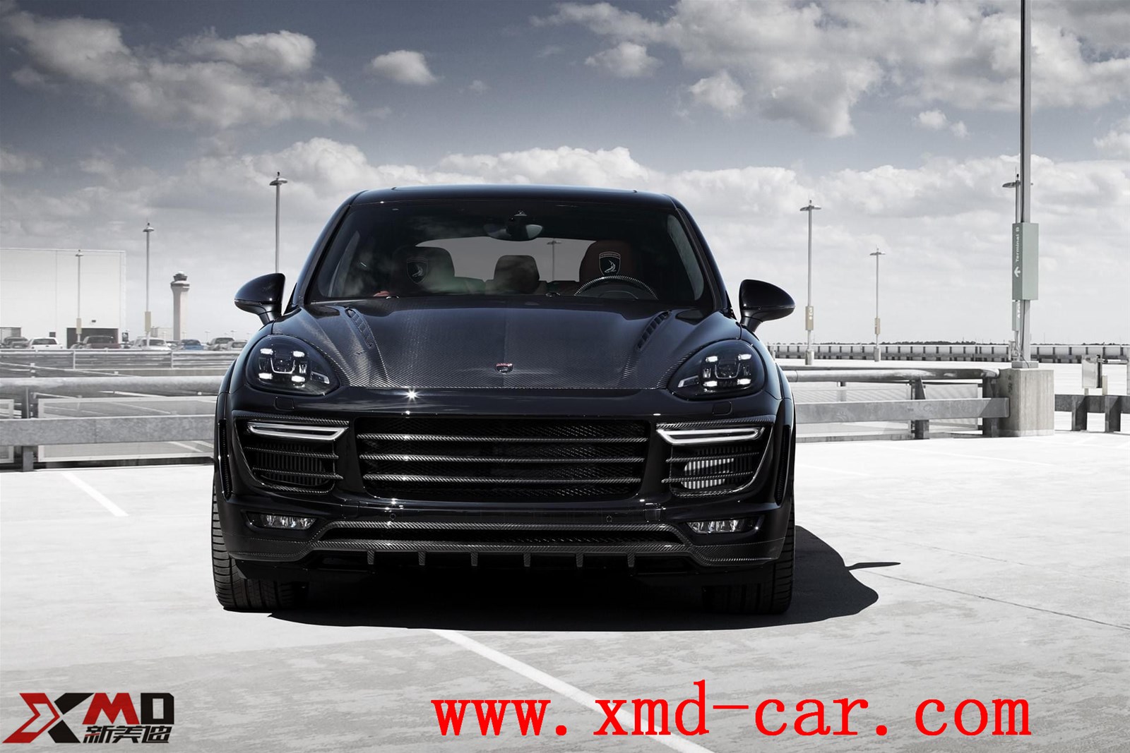 Carbon fiber Body Kit Bumper Lip Chin Spolier Hood Engine Cover Bonner Grille Fender for Porsche Cayenne 9Y0
