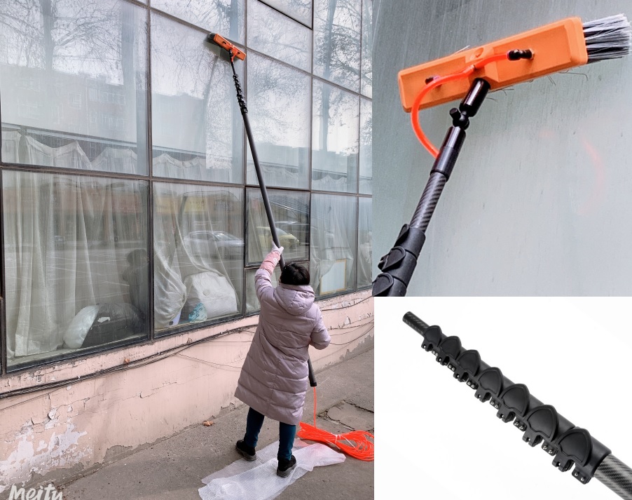 XN 100 Carbon Fiber Washing Window Cleaning Pole water fed pole 8 sections 54ft 165 MTR