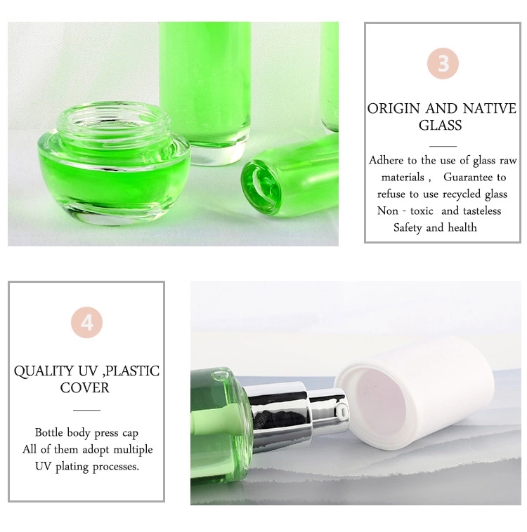 New Bottles Sets Pump Cosmetic Glass Packaging Bottle Set