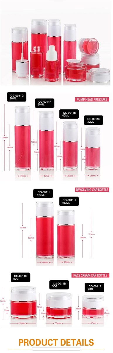 Dropshipping Luxury 60Ml 120Ml Skin Care Packaging Cosmetic Glass Bottle Set