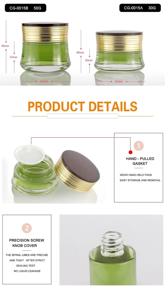 Excellent Quality Empty 1 Oz Cream Container Jar and Glass Lotion Bottle Set