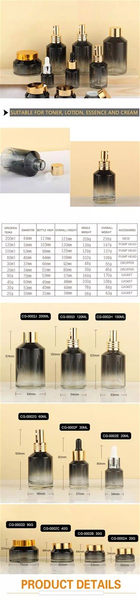 Latest New Design Round Square Perfume Glass Bottle Cosmetic Set with Pump