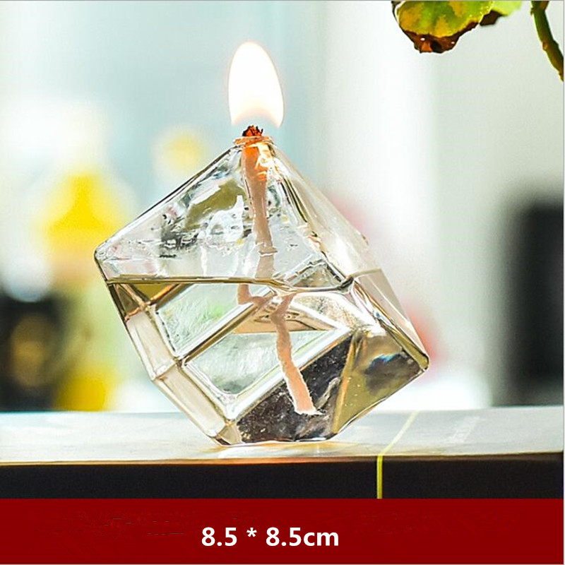 Different the Geometric Shaped Glass Oil Lamp Wedding Gift Decoration Table Lamp