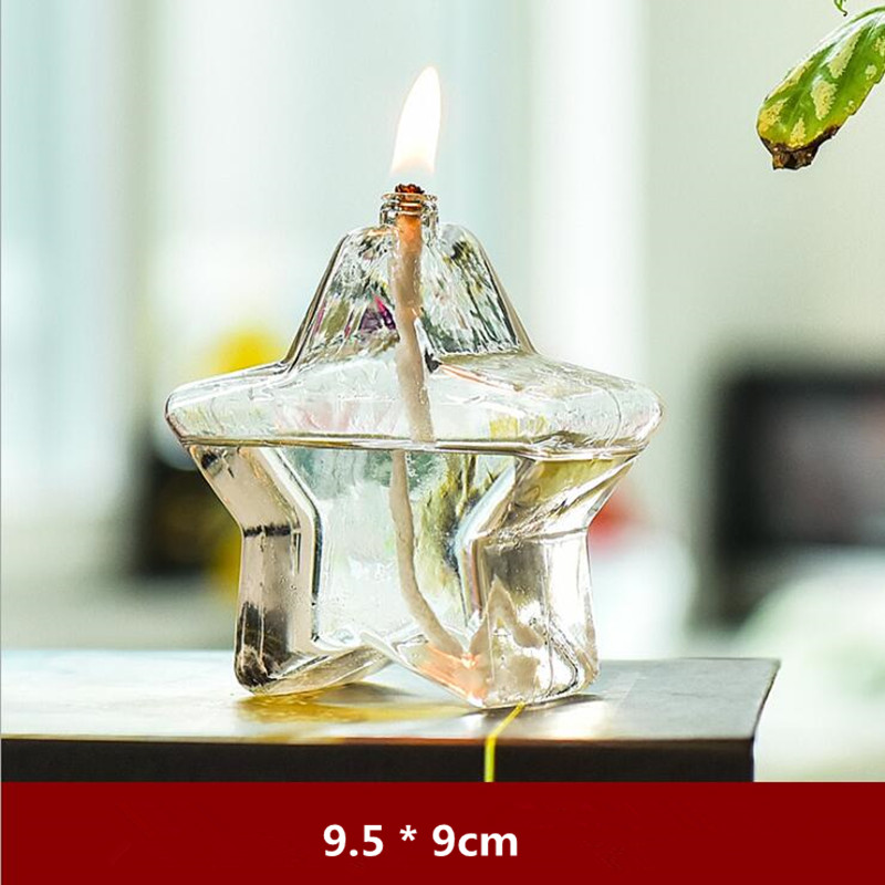 Different the Geometric Shaped Glass Oil Lamp Wedding Gift Decoration Table Lamp