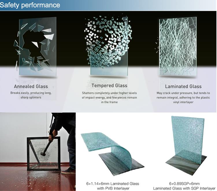 6mm152pvb6mm clear tempered laminated glass