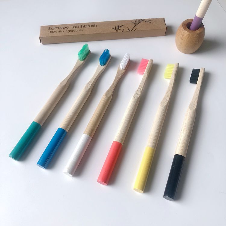 plasticfree 100 biodegradable bamboo toothbrush customized logo teeth cleaning sustainable package oral care