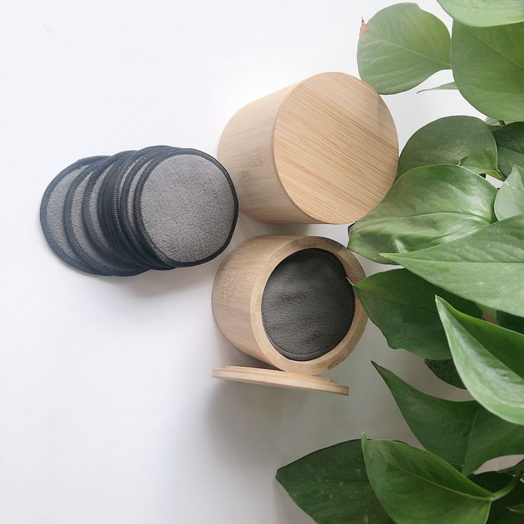 100 Biodegradable Bamboo charcoal Makeup Remover Pads Personal Care Customized Logo Reusable Washable Facial Cleaning