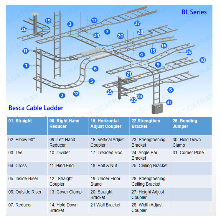 NEMA Standard Steel Straight Cable Ladder Supplier