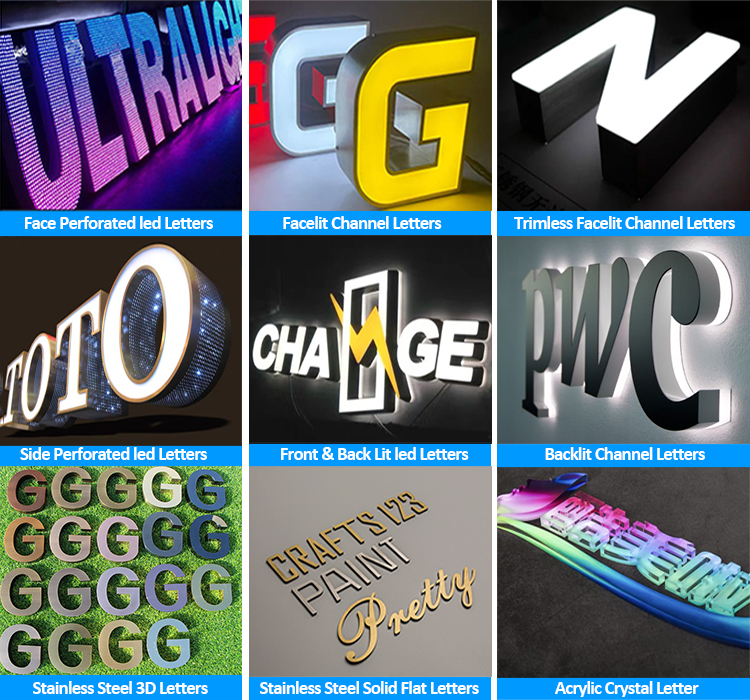 3D Mini Acrylic Channel Letter Signs