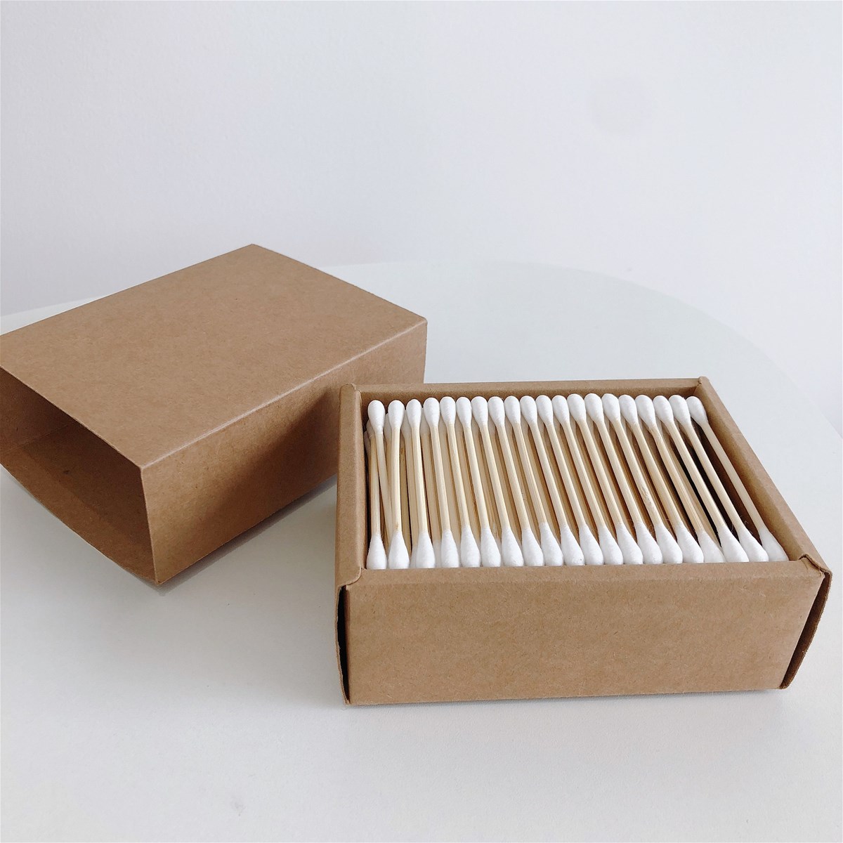 100 Biodegradable eco friendly Bamboo cotton swabs Personal Care Customized Logo ear Cleaning