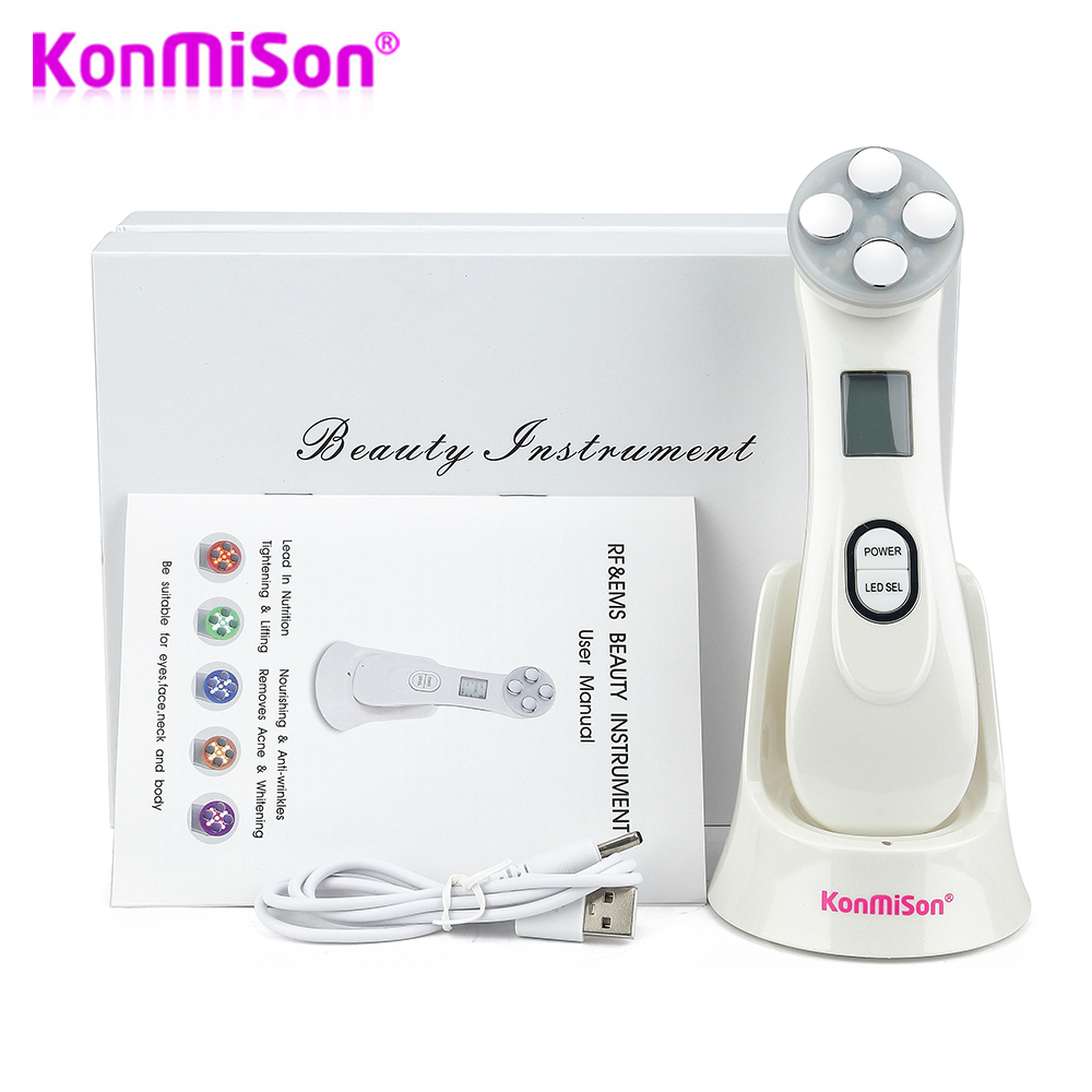 5in1 RF&EMS Radio Mesotherapy Electroporation Face Beauty Pen Radio Frequency LED Photon Face Skin Rejuvenation Remover