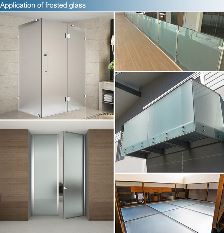 5mm 6mm low iron tempered frosted glass for shower room