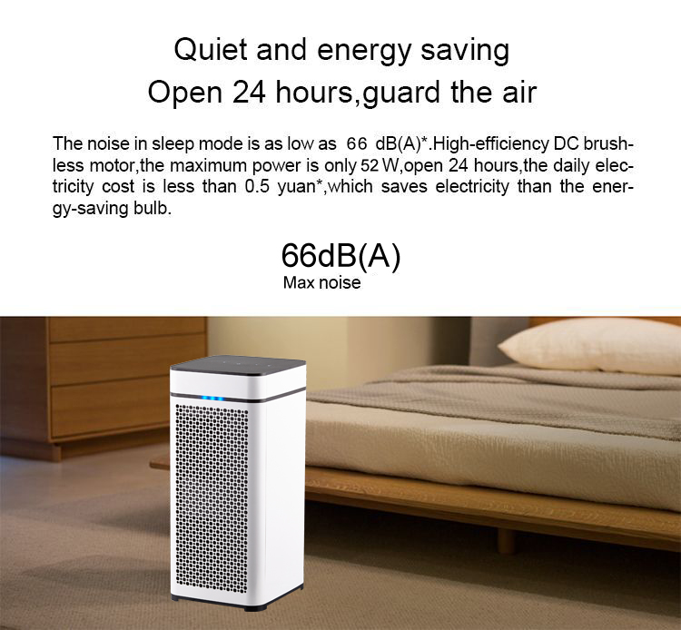 Household air purifier with HEPA filter