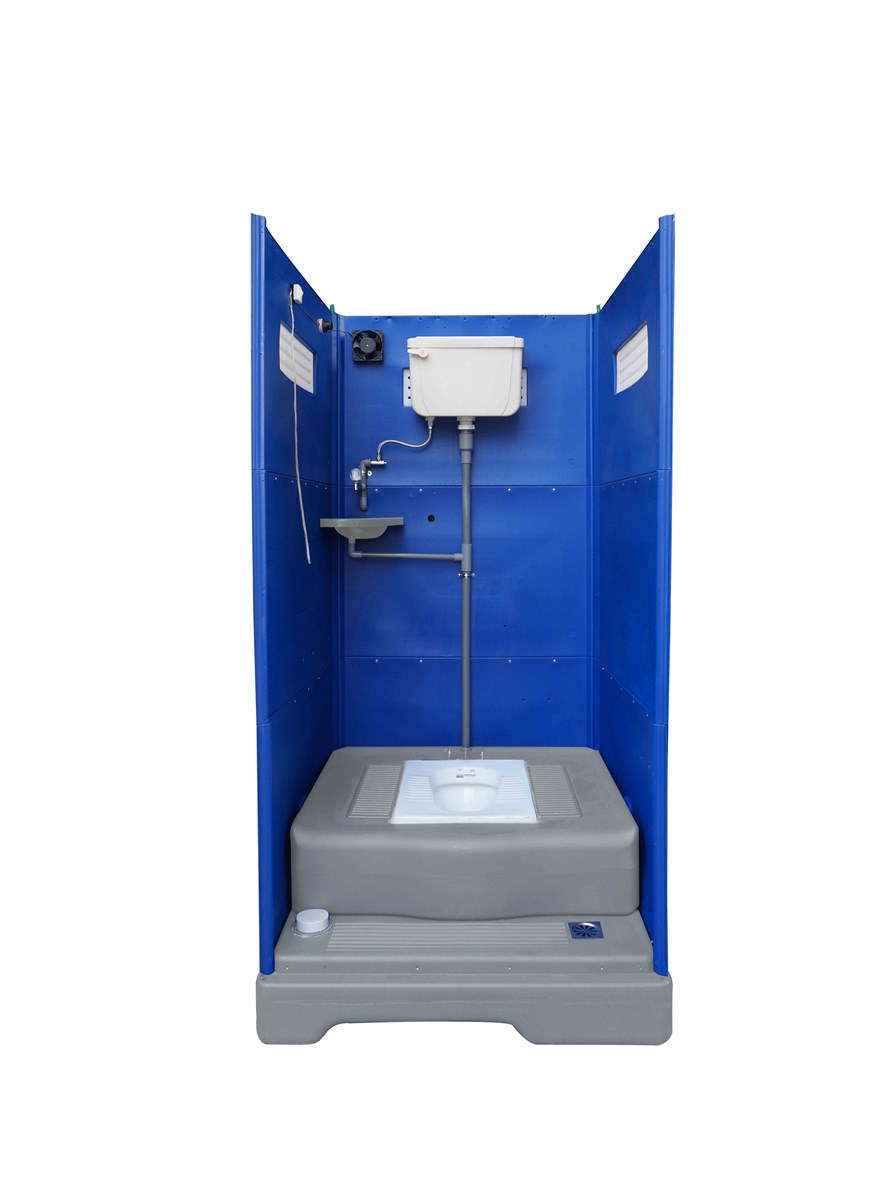 Recyclable Cube Portable Toilet for Outdoor Concert Drain off Portable Toilets with Ceramic Squat Bedpan DOS-858