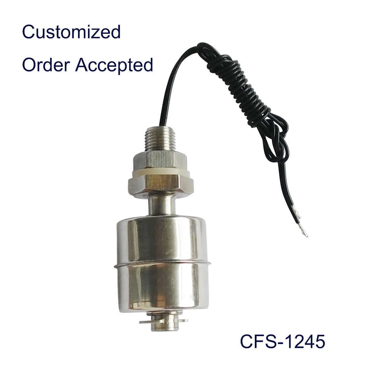 SUS 304 Stainless Steel Liquid Level Sensor with Black Color Cable