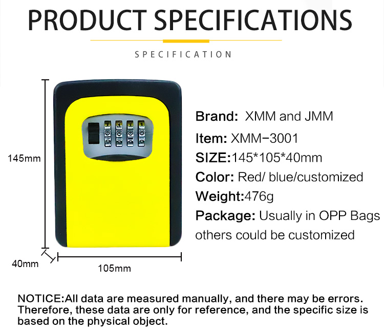 XMM factory key box lock number codes wall mounted storage lock XMMK032