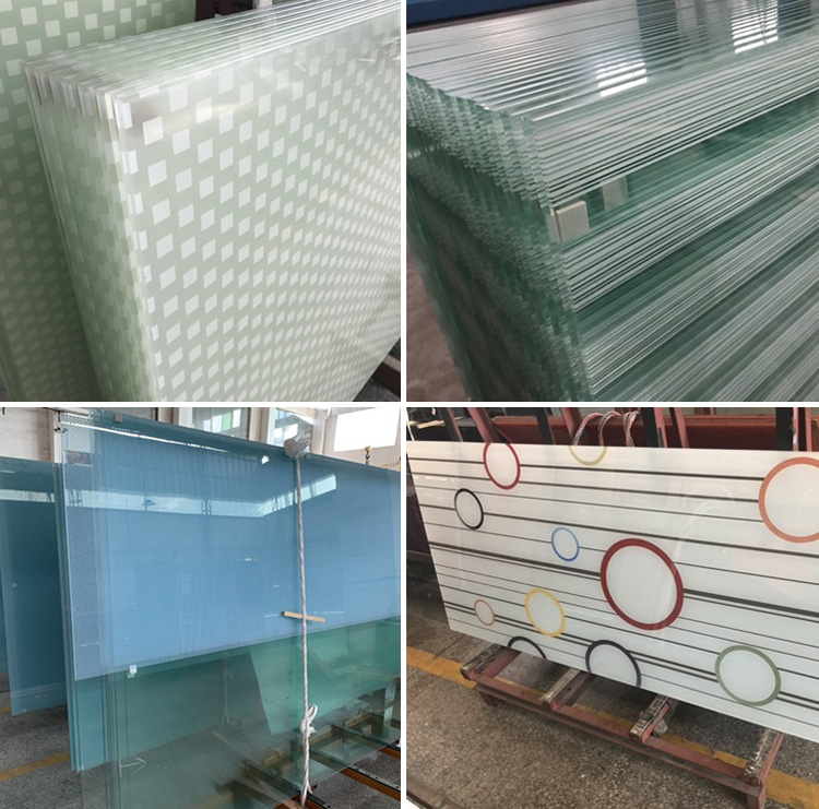 6mm clear tempered silk screen glass