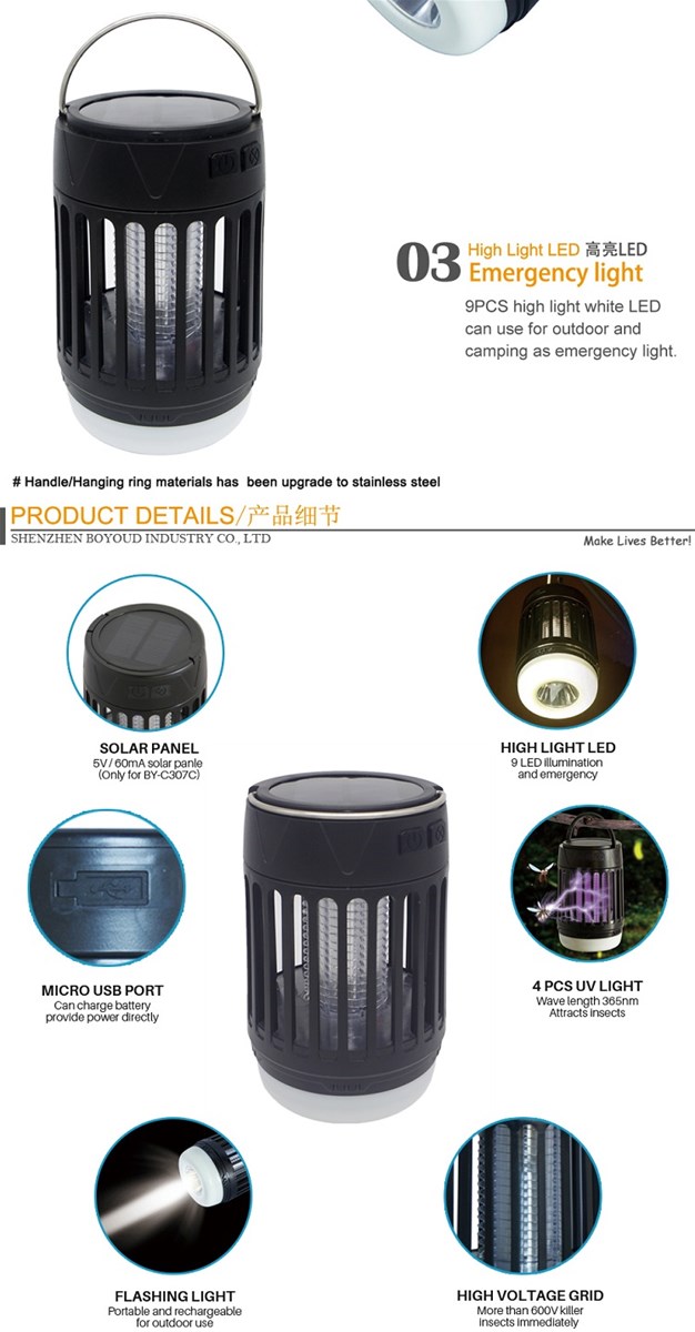Amazon Hot Selling Portable USB Rechargeable Mosquito Killer Bulb for Pest Control