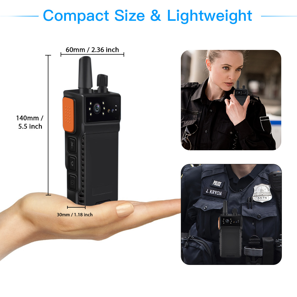 ONETHINGCAM Wifi Body Camera for Security Police Camera4G WalkieTalkie AIO Full HD 1296P 30fps 32G Memory