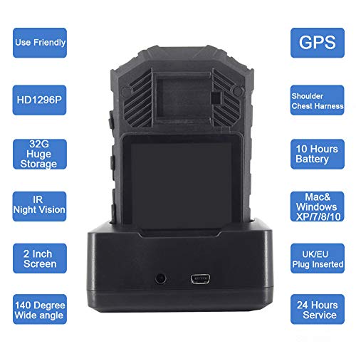 ONETHINGCAM Model OTC15 Use Friendly Body Camera Police Camera Full HD 1296P 30fps 32G Memory Have 140 Degree