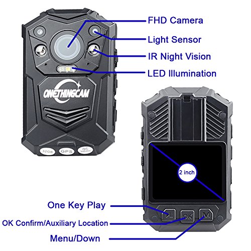 ONETHINGCAM Model OTC15 Use Friendly Body Camera Police Camera Full HD 1296P 30fps 32G Memory Have 140 Degree