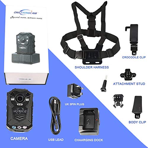 ONETHINGCAM Model OTC15 Use Friendly Body Camera Police Camera Full HD 1296P 30fps 32G Memory Have 140 Degree
