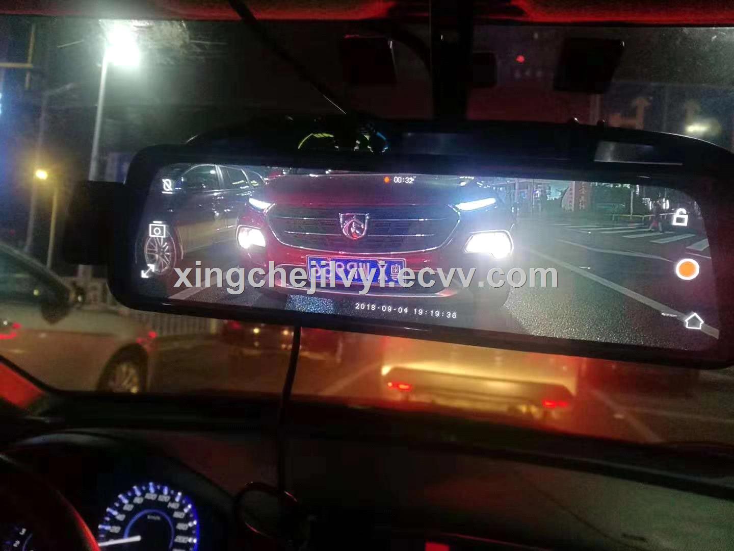 966 Inch Rear View Mirror 1080P Dual Lens Reversing Image Star Night Vision Cross Mirror