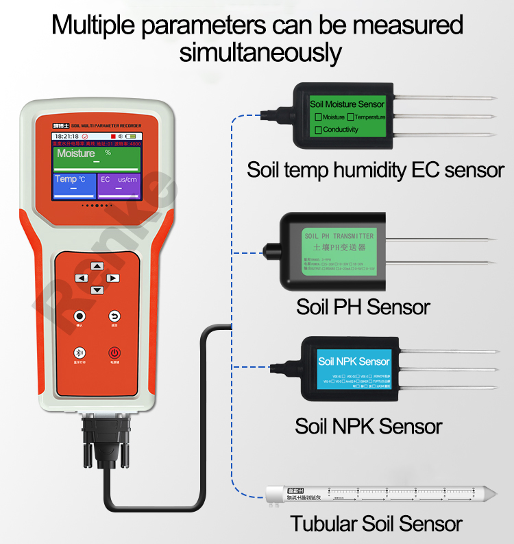 RSTRRECN011 sensor Instant reading with screen Intelligent LCD display agriculture soil NPK tester