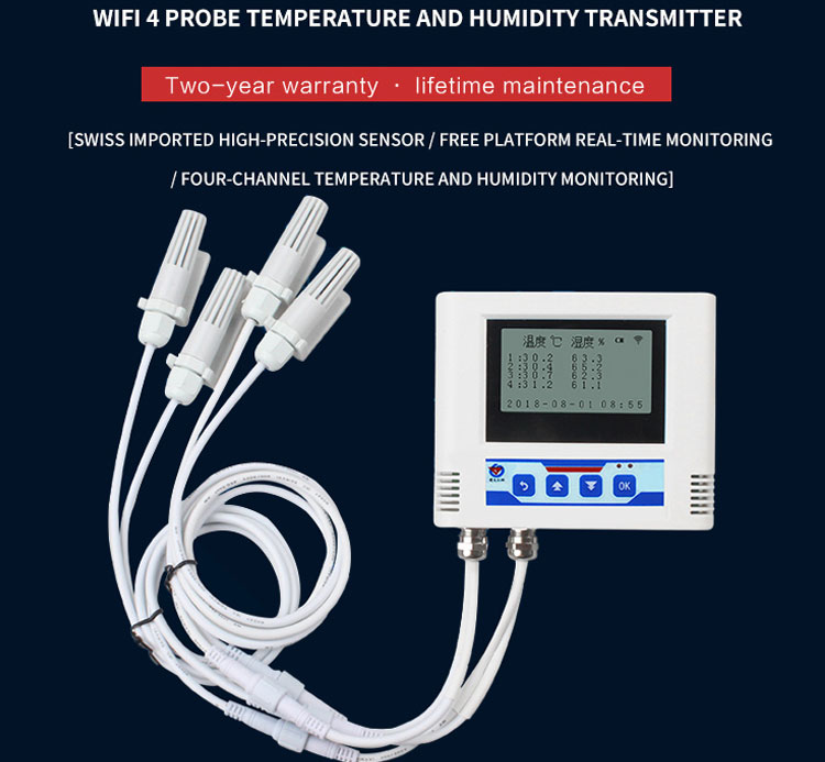 Industrial WiFi multiprobe remote temperature and humidity transmitter